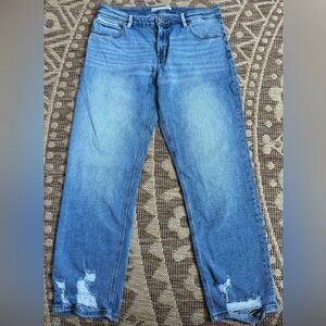 KanCan Size 28 Straight Leg Jeans Women's Light Wash Distressed 27.5 inseam
